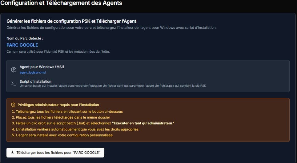 Installation de l'Agent de Surveillance