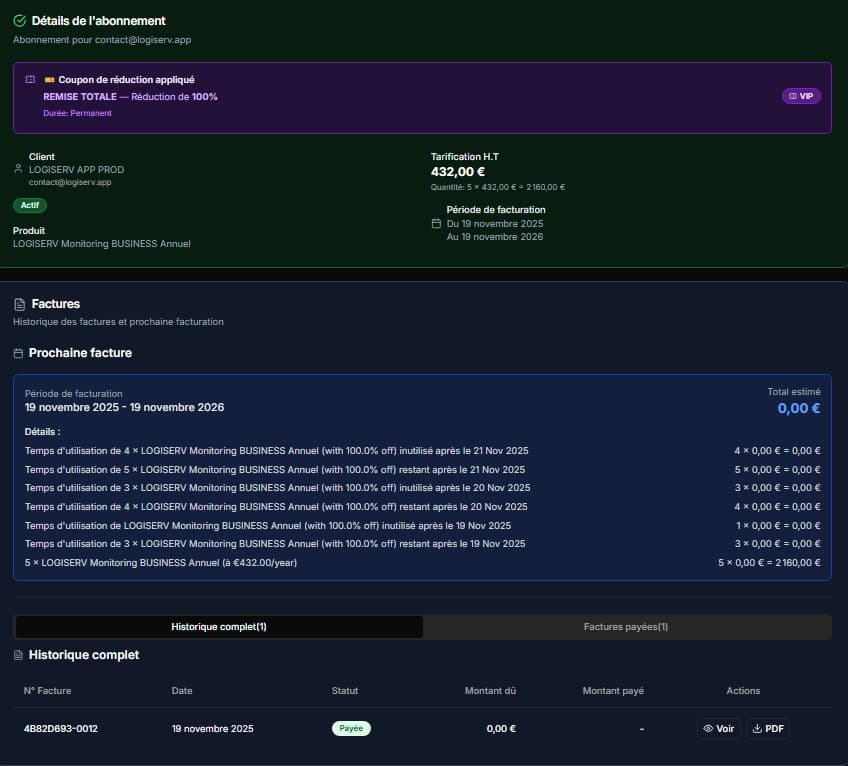 Gestion de la facturation